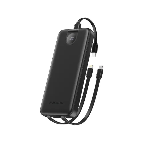 Foneng PX106 10000mAh 22.5W Power Bank With Built-in Type-C and IP Cables Foneng PX106 10000mAh 22.5W Power Bank With Built-in Type-C and IP Cables