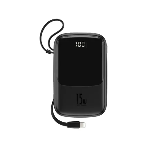 Baseus Qpow BS-P1001L 15W 10000mAh Power Bank with Lightning Cable Baseus Qpow BS-P1001L 15W 10000mAh Power Bank with Lightning Cable