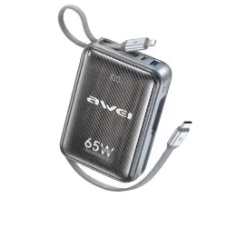 Awei MH818 20000mAh 65W Power Bank with Dual Cable Awei MH818 20000mAh 65W Power Bank with Dual Cable