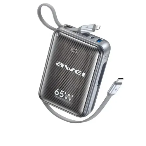 Awei MH818 20000mAh 65W Power Bank with Dual Cable