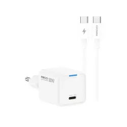 Recci RC112E 30W GaN Fast Charger Adapter with Type C Cable Recci RC112E 30W GaN Fast Charger Adapter with Type C Cable