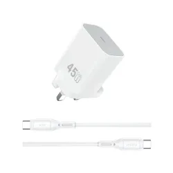 WiWU Essen Wi-G024 45W GaN Charger with Type-C to C Cable WiWU Essen Wi-G024 45W GaN Charger with Type-C to C Cable