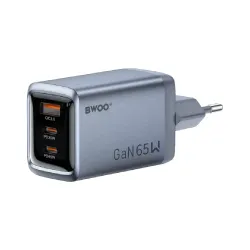 BWOO BO-CDA242 65W GaNex 3-Port Fast Charger Adapter BWOO BO-CDA242 65W GaNex 3-Port Fast Charger Adapter