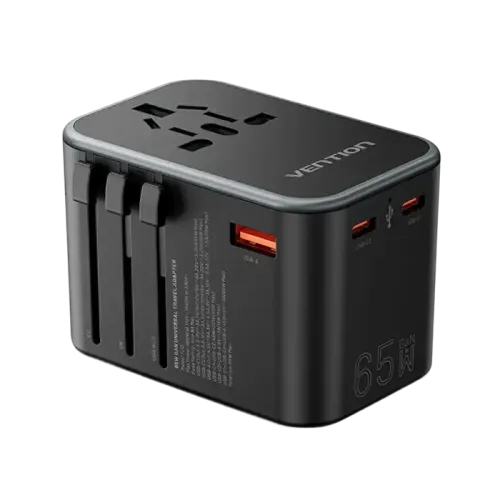 Vention FJDB0 65W 3-Port Universal Travel Adapter