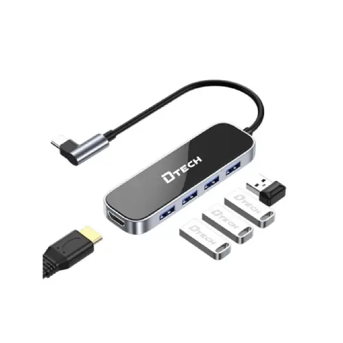Dtech T0039 6 in 1 Type-C Hub Dtech T0039 6 in 1 Type-C Hub