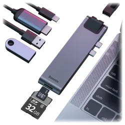 Baseus Thunderbolt C+ Pro 7-in-1 Smart Hub Docking Station Gray Baseus Thunderbolt C+ Pro 7-in-1 Smart Hub Docking Station Gray
