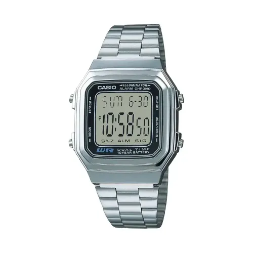 Casio A178WA-1ADF Vintage Dual Time Chain Digital Watch