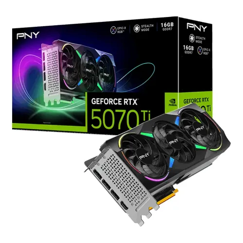 PNY GeForce RTX 5070 Ti ARGB EPIC-X RGB Triple Fan 16GB GDDR7 Graphics Card