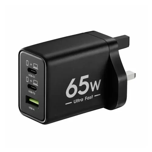 Tecno TCW-U60T 65W GaN 3 Ports Omni Fast Charger Adapter