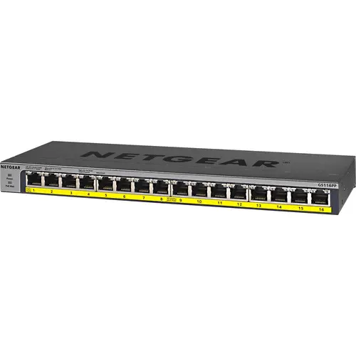 Netgear GS116LP 16-Port Gigabit Ethernet Rackmount Unmanaged PoE/PoE+ Switch Netgear GS116LP 16-Port Gigabit Ethernet Rackmount Unmanaged PoE/PoE+ Switch