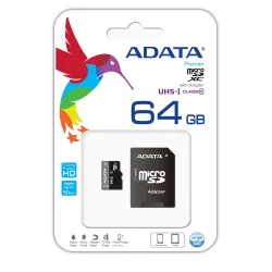 Adata 64GB Micro SD Class-10 (SDXC-UHX-I) Memory Card With Adapter Adata 64GB Micro SD Class-10 (SDXC-UHX-I) Memory Card With Adapter