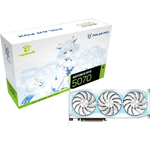 Manli Polar Fox V2 GeForce RTX 5070 OC 12GB GDDR7 Graphics Card Manli Polar Fox V2 GeForce RTX 5070 OC 12GB GDDR7 Graphics Card