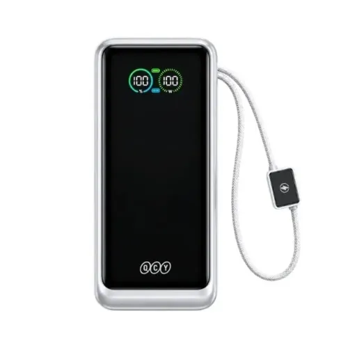 QCY HyperCharge PB30C 30000mAh 100W Fast Charging Power Bank with Built in Cable