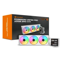 Cougar Poseidon Vistek Pro ARGB 360mm AIO Liquid CPU Cooler White Cougar Poseidon Vistek Pro ARGB 360mm AIO Liquid CPU Cooler White