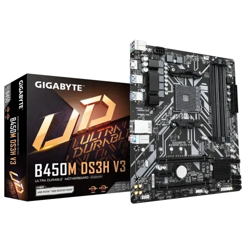 Gigabyte B450M DS3H V3 AMD AM4 Micro ATX Motherboard Gigabyte B450M DS3H V3 AMD AM4 Micro ATX Motherboard