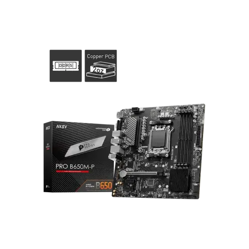 MSI PRO B650M-P DDR5 AMD AM5 mATX Motherboard MSI PRO B650M-P DDR5 AMD AM5 mATX Motherboard