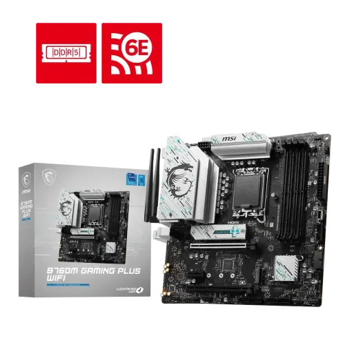 MSI B760M GAMING PLUS WIFI 6E mATX Motherboard MSI B760M GAMING PLUS WIFI 6E mATX Motherboard