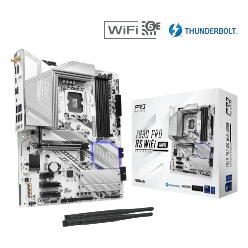 ASRock Z890 Pro RS WiFi White LGA1851 DDR5 ATX Motherboard