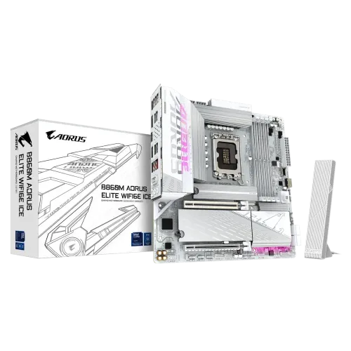 GIGABYTE B860M AORUS ELITE WIFI6E ICE LGA1851 Micro ATX Motherboard GIGABYTE B860M AORUS ELITE WIFI6E ICE LGA1851 Micro ATX Motherboard