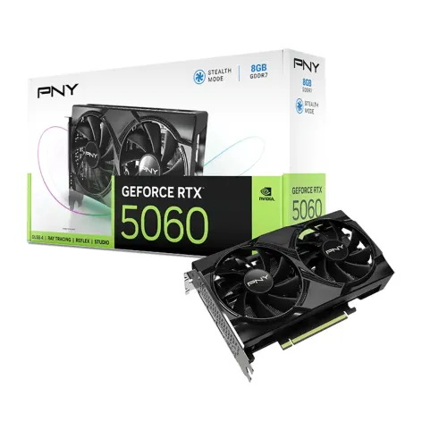 PNY GeForce RTX 5060 8GB Dual Fan GDDR7 Graphics Card PNY GeForce RTX 5060 8GB Dual Fan GDDR7 Graphics Card