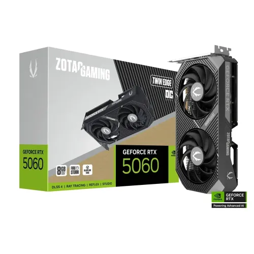 ZOTAC GAMING GeForce RTX 5060 Twin Edge OC 8GB GDDR7 Graphics Card ZOTAC GAMING GeForce RTX 5060 Twin Edge OC 8GB GDDR7 Graphics Card