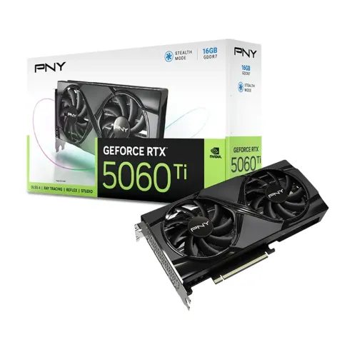 PNY GeForce RTX 5060 Ti 16GB Dual Fan GDDR7 Graphics Card PNY GeForce RTX 5060 Ti 16GB Dual Fan GDDR7 Graphics Card