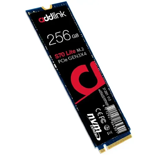 Addlink S70 Lite 256GB M.2 2280 NVMe PCIe Gen 3 x4 SSD Addlink S70 Lite 256GB M.2 2280 NVMe PCIe Gen 3 x4 SSD