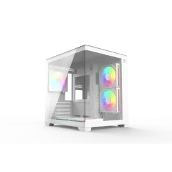 T-Wolf Mystery Box NV X5 Infinity ARGB M-ATX Mid Tower Gaming Casing White