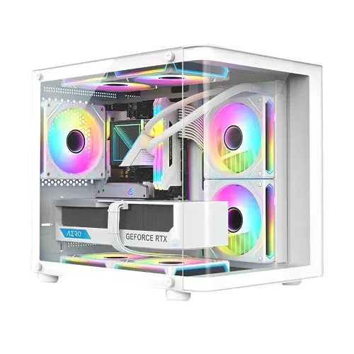 PC Power Icecube Edge Infinity WH mATX Mid Tower Gaming Casing PC Power Icecube Edge Infinity WH mATX Mid Tower Gaming Casing