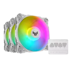 ASUS TUF Gaming TF120 ARGB White Triple Casing Fan Kit with ARGB Controller ASUS TUF Gaming TF120 ARGB White Triple Casing Fan Kit with ARGB Controller