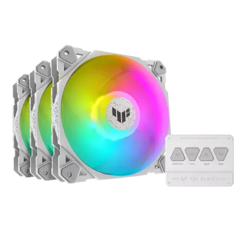 ASUS TUF Gaming TF120 ARGB White Triple Casing Fan Kit with ARGB Controller ASUS TUF Gaming TF120 ARGB White Triple Casing Fan Kit with ARGB Controller