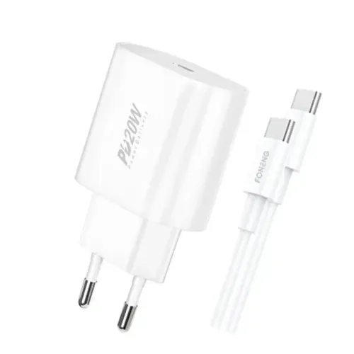 FONENG EU39 20W PD Charger Adapter With Type-C Cable FONENG EU39 20W PD Charger Adapter With Type-C Cable