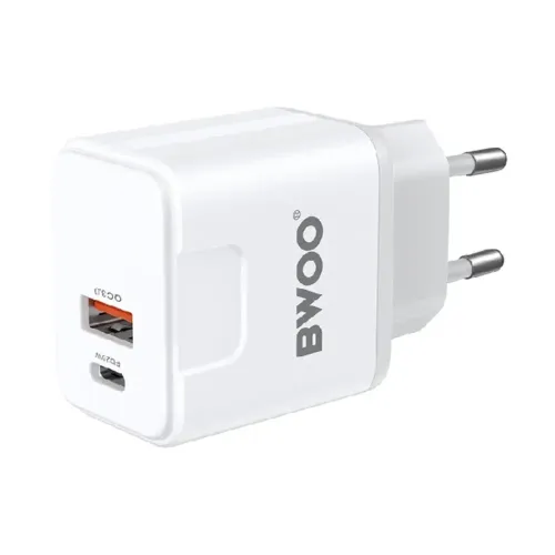 BWOO BO-CDA157C-C 20W 2-Port Fast Charger Adapter BWOO BO-CDA157C-C 20W 2-Port Fast Charger Adapter