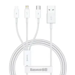 Baseus Superior Series 1 Meter 3 in 1 USB to MicroUSB + Lightning + Type-C Fast Charging Cable