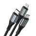BWOO BO-X274 1.2M 3 in 1 USB to Type-C/Lighting/Micro USB Cable