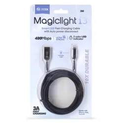 ZOOOK MagicLight i3 USB A to Lightning Smart LED Fast Charging Cable
