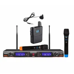 HTDZ HT-66B UHF Wireless Microphone System (1 Hand + 1 Tie or 2 Hand) HTDZ HT-66B UHF Wireless Microphone System (1 Hand + 1 Tie or 2 Hand)