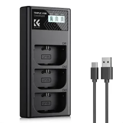 K&F Concept LP-E6NH 3-Slot Camera Battery Charger With Display K&F Concept LP-E6NH 3-Slot Camera Battery Charger With Display