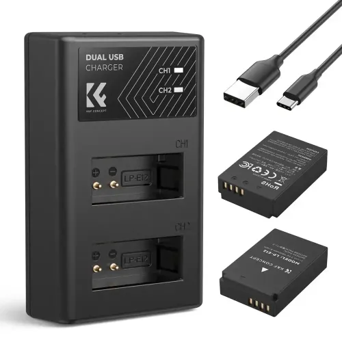 K&F Concept LP-E12 Dual Battery and Dual Slot Charger K&F Concept LP-E12 Dual Battery and Dual Slot Charger