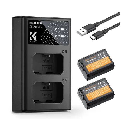 K&F Concept NP-FW50 1100mAh Camera Battery and Dual Slot Charger Kit K&F Concept NP-FW50 1100mAh Camera Battery and Dual Slot Charger Kit