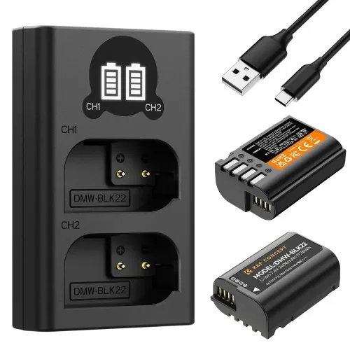 K&F Concept DMW-BLK22 2400mAh Camera Battery and Dual Slot Charger Kit K&F Concept DMW-BLK22 2400mAh Camera Battery and Dual Slot Charger Kit