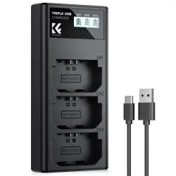 K&F Concept NP-FZ100 3-Slot Camera Battery Charger With Display K&F Concept NP-FZ100 3-Slot Camera Battery Charger With Display