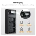 K&F Concept NP-FZ100 3-Slot Camera Battery Charger With Display