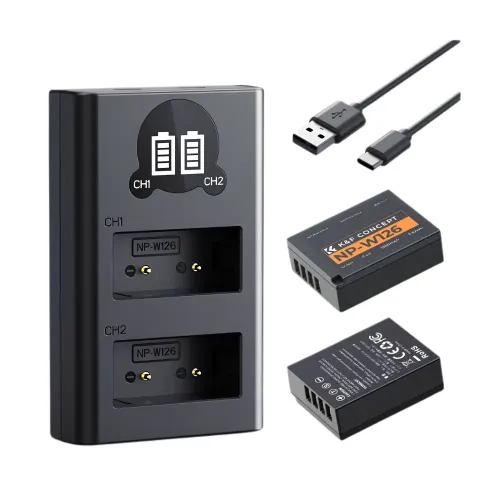 K&F Concept NP-W126 Dual Battery & Dual Slot Charger