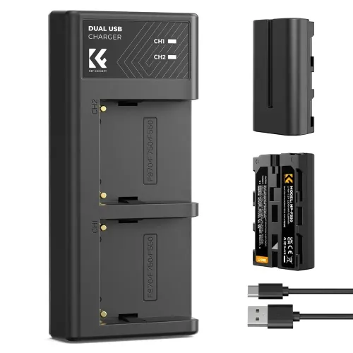 K&F Concept NP-F550 2600mAh Camera Battery and Dual Slot Charger Kit K&F Concept NP-F550 2600mAh Camera Battery and Dual Slot Charger Kit