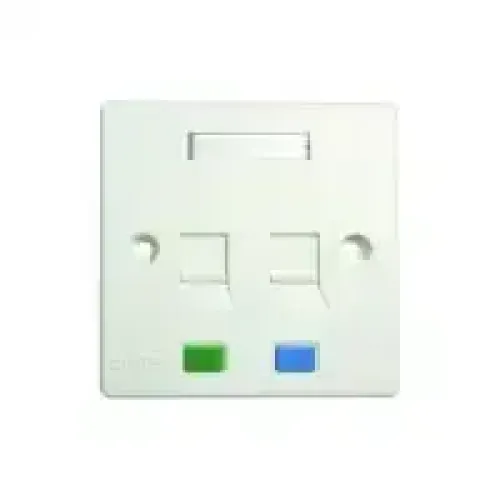Dintek 1303-12010CH 2-Port Wall Plate with Shutter