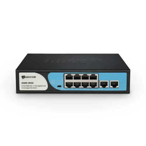 BDCOM S1200-8P2G 8 Ports PoE Switch With 2 Gigabit Ports BDCOM S1200-8P2G 8 Ports PoE Switch With 2 Gigabit Ports