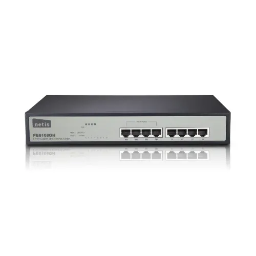 Netis PE6108GH 8 Port Gigabit Ethernet PoE Switch Netis PE6108GH 8 Port Gigabit Ethernet PoE Switch