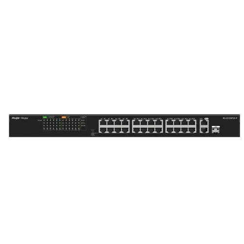 Ruijie RG-ES126FGS-LP 24-Port 10/100 with 2-Port Gigabit Unmanaged PoE Switch