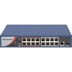 Hikvision DS-3E0318P-E/M(B) 16-Port Fast Ethernet Unmanaged POE Switch Hikvision DS-3E0318P-E/M(B) 16-Port Fast Ethernet Unmanaged POE Switch